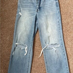 Windsor Light Blue Distressed Straight Jeans